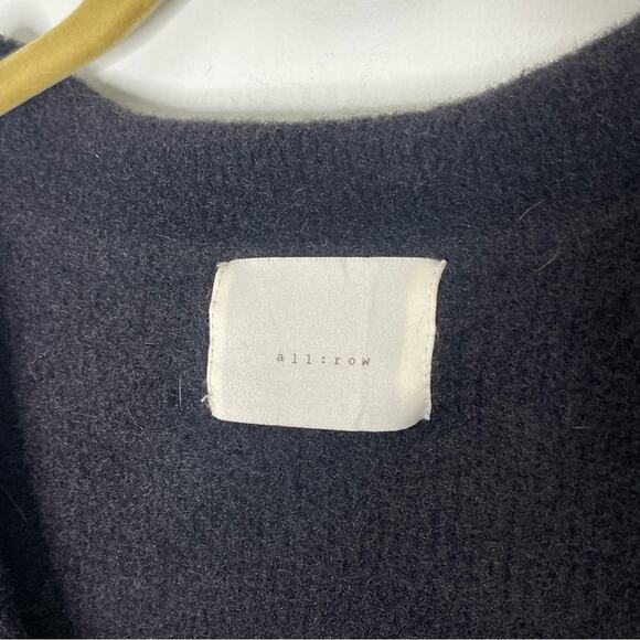 ALL : ROW Black Fuzzy Bucket Front Long Sleeve Jacket Cardigan Size M/L - Picture 2 of 6